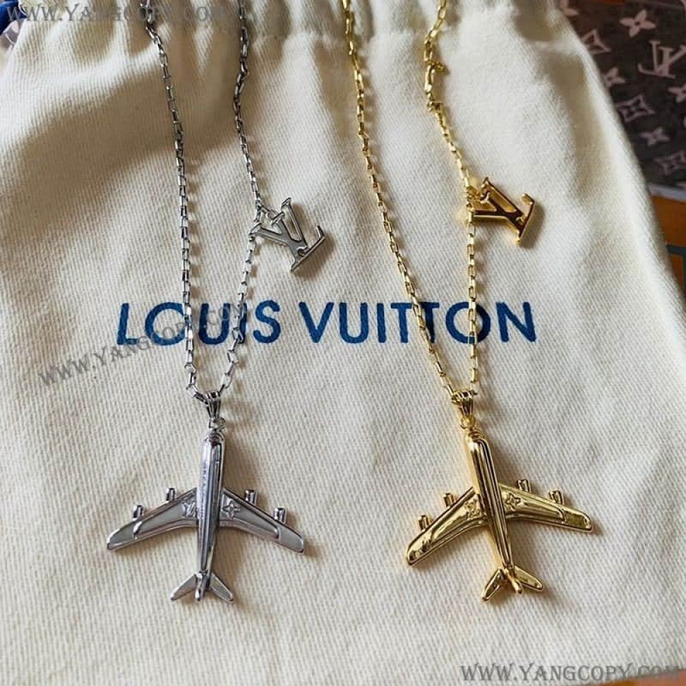 ルイヴィトン スーパーコピー LVプレーン ネックレス 飛行機 シルバー ネックレス MP3157