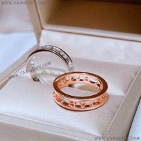 ブルガリ コピー ビー・ゼロワン リング 18K 透かしロゴ ユニセックス 2色 Buh86342
