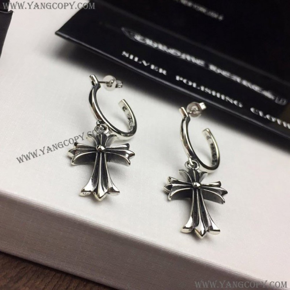 クロムハーツ 偽物 ピアス CROSS HOOP クロス フープ イヤリング Kud76446