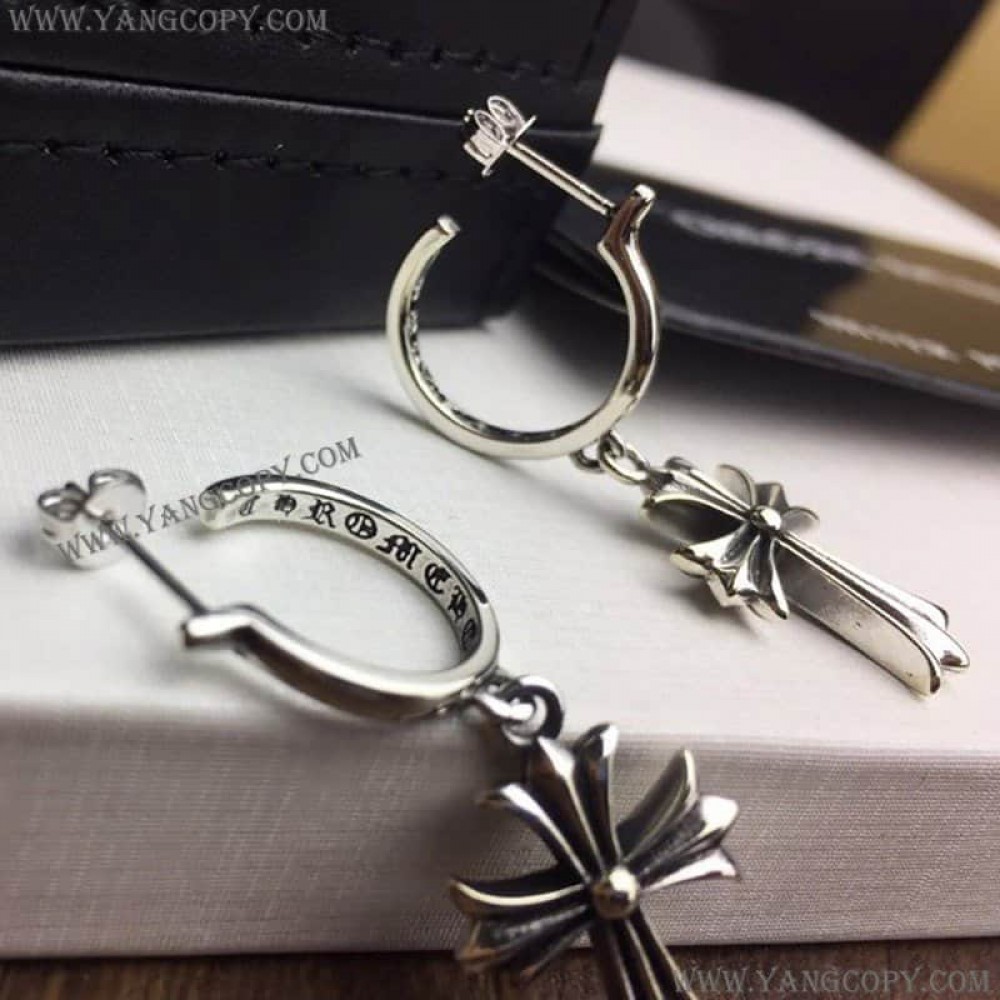 クロムハーツ 偽物 ピアス CROSS HOOP クロス フープ イヤリング Kud76446