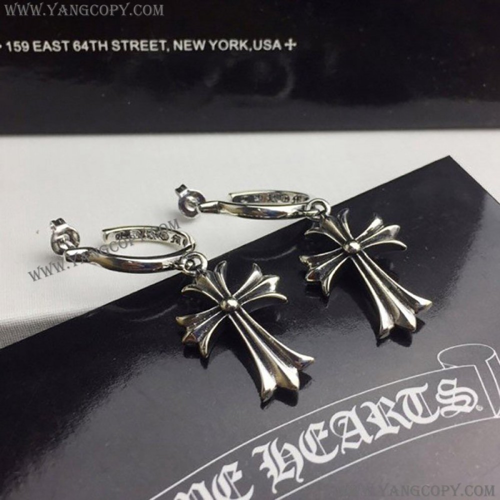 クロムハーツ 偽物 ピアス CROSS HOOP クロス フープ イヤリング Kud76446