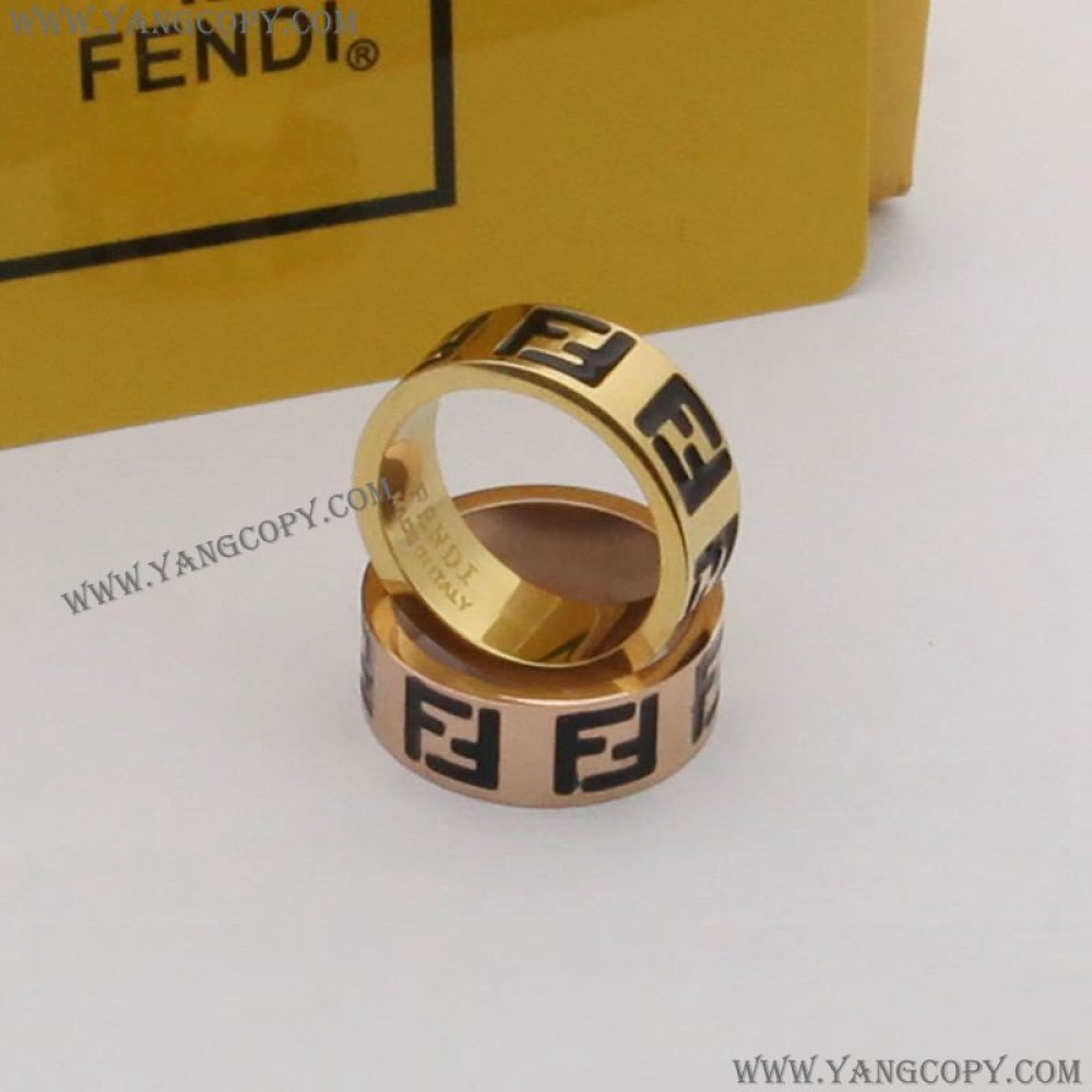 フェンディ コピー FFロゴ ゴールドカラー リング 3色 fei04925