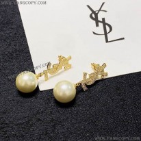 サンローラン 偽物 モノグラム ロゴ パール ピアス Say50170