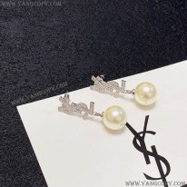 サンローラン 偽物 モノグラム ロゴ パール ピアス Say50170