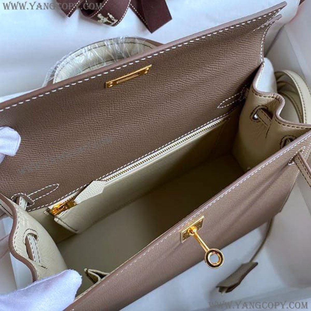 エルメス 偽物 ケリー 25cm 外縫い エプソン ゴールド金具 ern16153