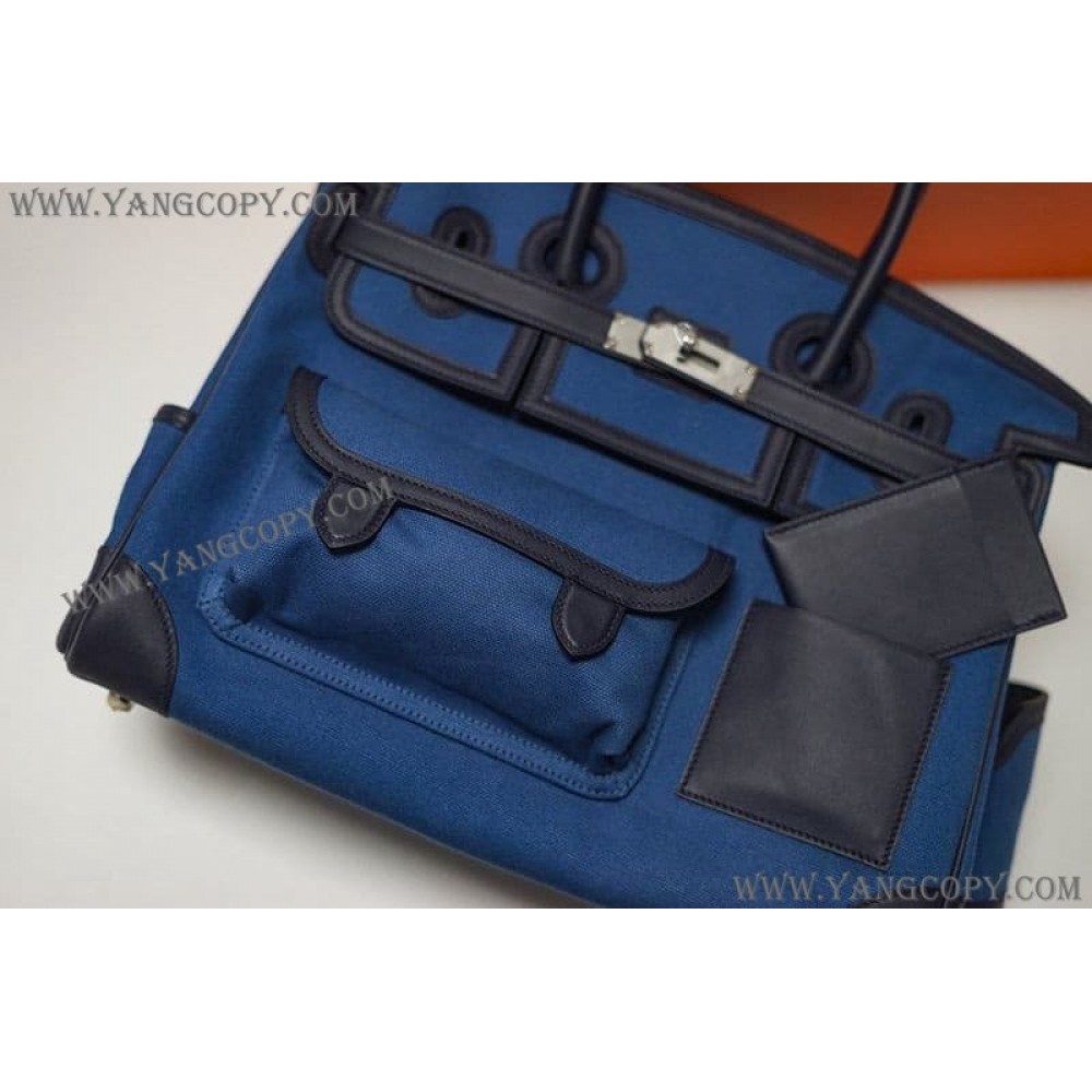 エルメス 偽物 バーキン カーゴ 35cm トワルアッシュ×スイフト ery58763