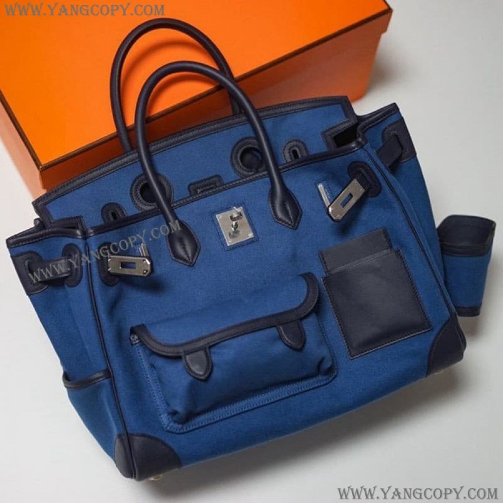 エルメス 偽物 バーキン カーゴ 35cm トワルアッシュ×スイフト ery58763