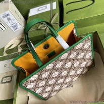 グッチ コピー チルドレンズ GG ベースボール プリント トートバッグ 2サイズ guv18253