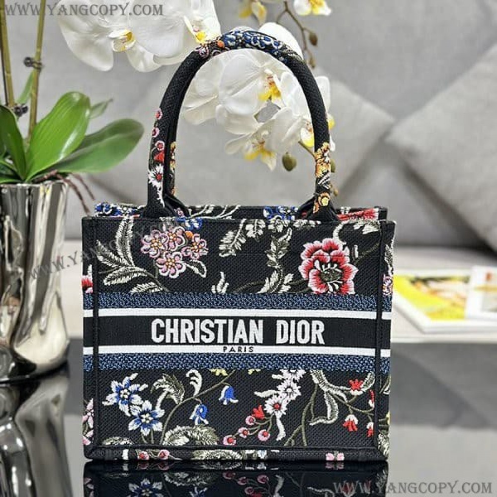 ディオール スーパーコピー ブックトート Dior Petites Fleurs刺繍 deb77065