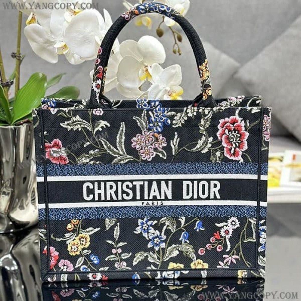 ディオール スーパーコピー ブックトート Dior Petites Fleurs刺繍 deb77065