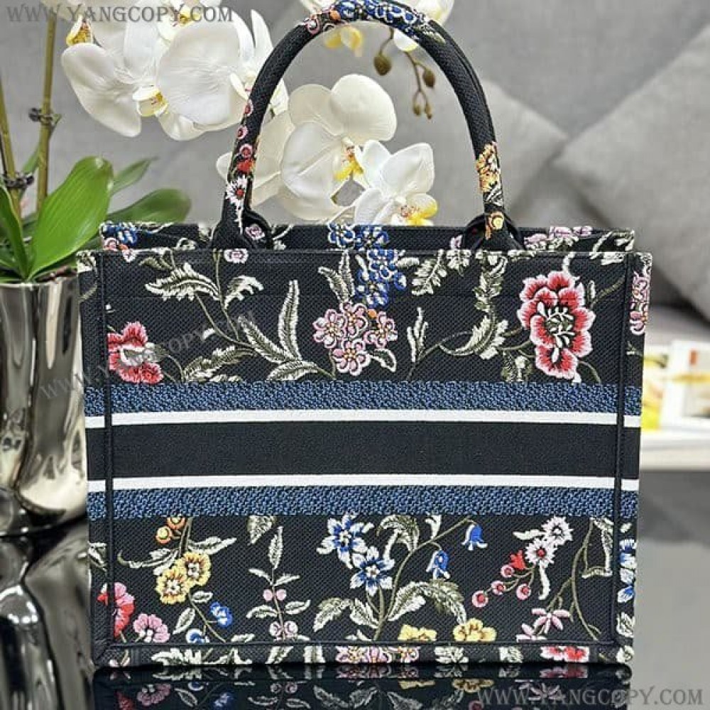 ディオール スーパーコピー ブックトート Dior Petites Fleurs刺繍 deb77065