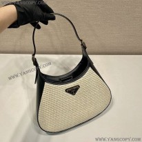 プラダ 偽物 ファブリック レザー ショルダーバッグ かごバッグ puh24401