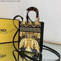 フェンディ スーパーコピー ×ヴェルサーチェ Fendace Sunshine Mini ショッパーバッグ fez34488