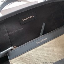 バレンシアガ 偽物 ネイビーカバス XS トート ベージュ×グレー bav60389