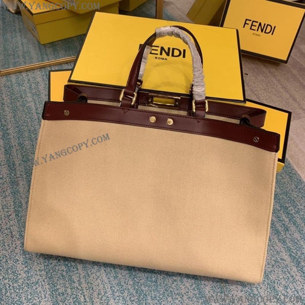 フェンディ 偽物 ピーカブー エックストート キャンバス バッグ fej50362