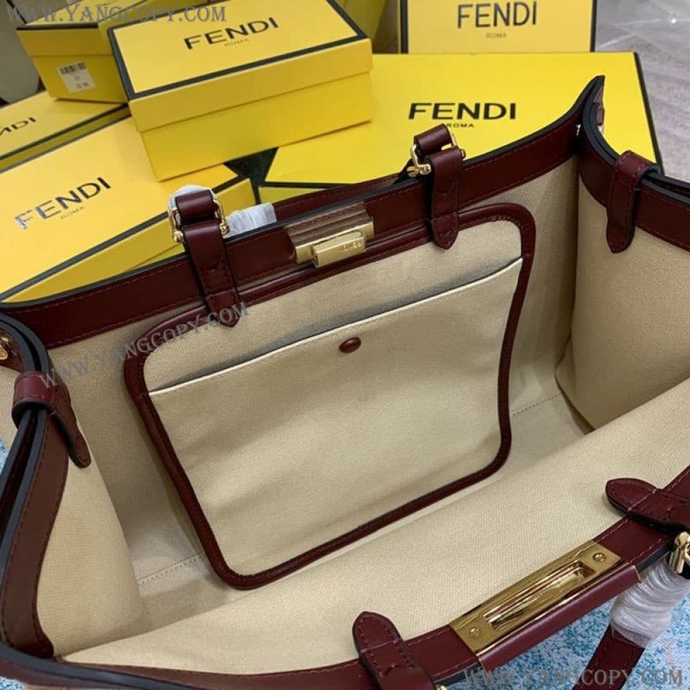 フェンディ 偽物 ピーカブー エックストート キャンバス バッグ fej50362