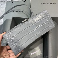 バレンシアガ スーパーコピー クロコダイル型押し HOURGLASS ハンドルバッグ bah52828