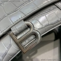 バレンシアガ スーパーコピー クロコダイル型押し HOURGLASS ハンドルバッグ bah52828
