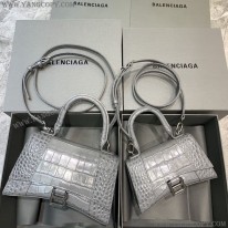 バレンシアガ スーパーコピー クロコダイル型押し HOURGLASS ハンドルバッグ bah52828