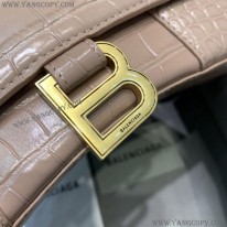 バレンシアガ スーパーコピー クロコダイル型押し HOURGLASS ハンドルバッグ bar82354