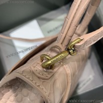 バレンシアガ スーパーコピー クロコダイル型押し HOURGLASS ハンドルバッグ bar82354