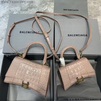 バレンシアガ スーパーコピー クロコダイル型押し HOURGLASS ハンドルバッグ bar82354