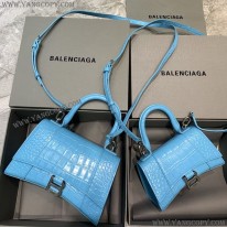 バレンシアガ 偽物 クロコダイル型押し HOURGLASS ハンドルバッグ ban33405