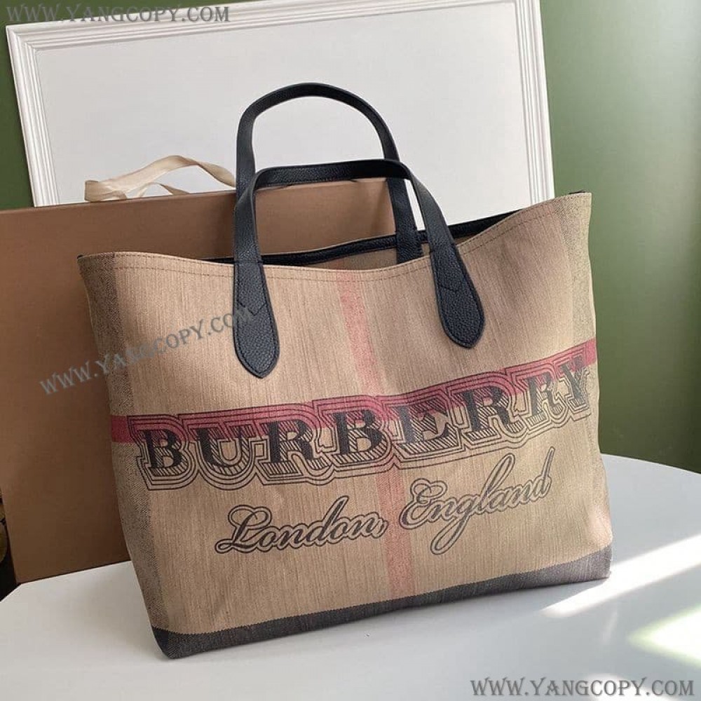バーバリー 偽物 ポケットバッグ アウトドア旅行 チェック リバーシブルバッグ Bag40122