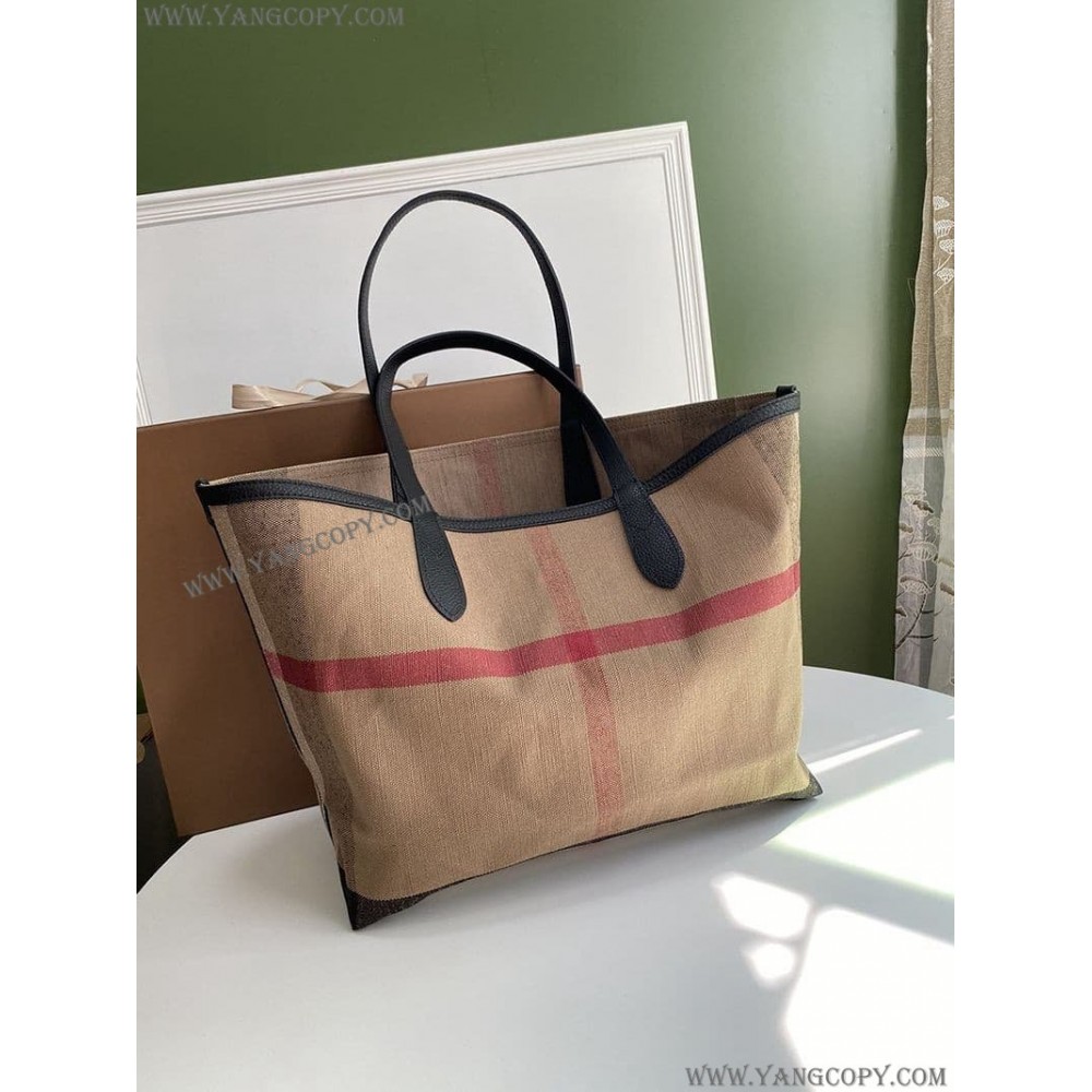 バーバリー 偽物 ポケットバッグ アウトドア旅行 チェック リバーシブルバッグ Bag40122