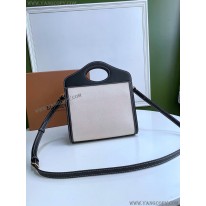 バーバリー コピー ポケットバッグ ミニ ツートン キャンバス＆レザー Baj66149