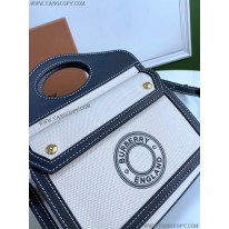 バーバリー コピー ポケットバッグ ミニ ツートン キャンバス＆レザー Baj66149