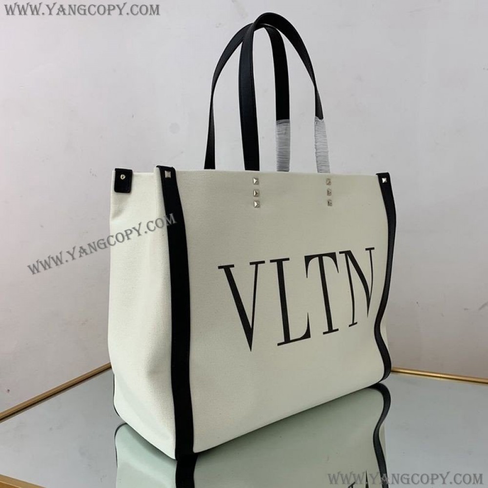 ヴァレンティノ 偽物 トートバッグ ショッピングバッグ NEON VLTN キャンバス ミディアム Vua11801