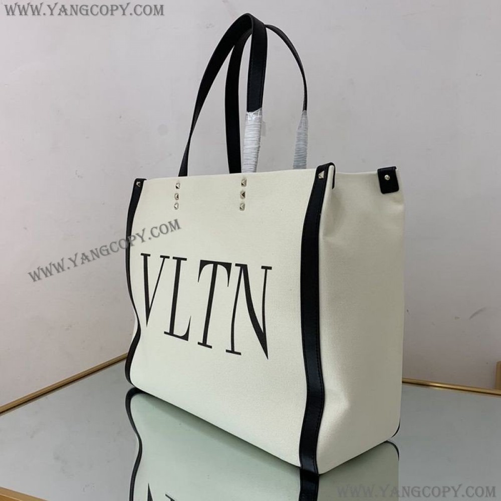 ヴァレンティノ 偽物 トートバッグ ショッピングバッグ NEON VLTN キャンバス ミディアム Vua11801