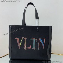 ヴァレンティノ スーパーコピー トートバッグ ショッピングバッグ NEON VLTN キャンバス ミディアム XY2B0A35DJKN78