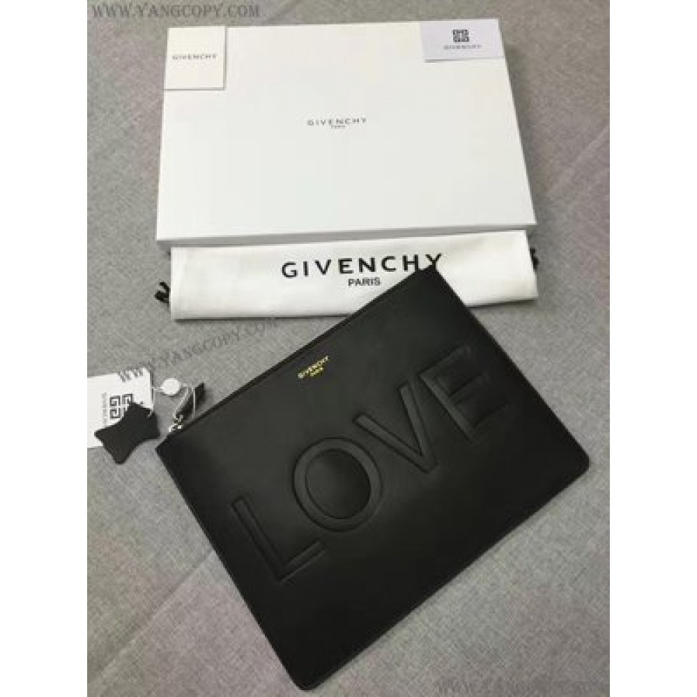 ジバンシィ 偽物 LOVE スターエンボス レザー クラッチ バッグ