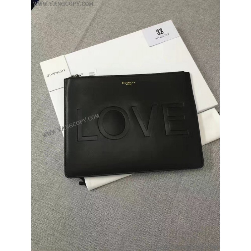 ジバンシィ 偽物 LOVE スターエンボス レザー クラッチ バッグ