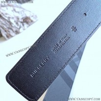 バーバリー 偽物 リバーシブル チャコールチェック＆レザー TBベルト Bau48019