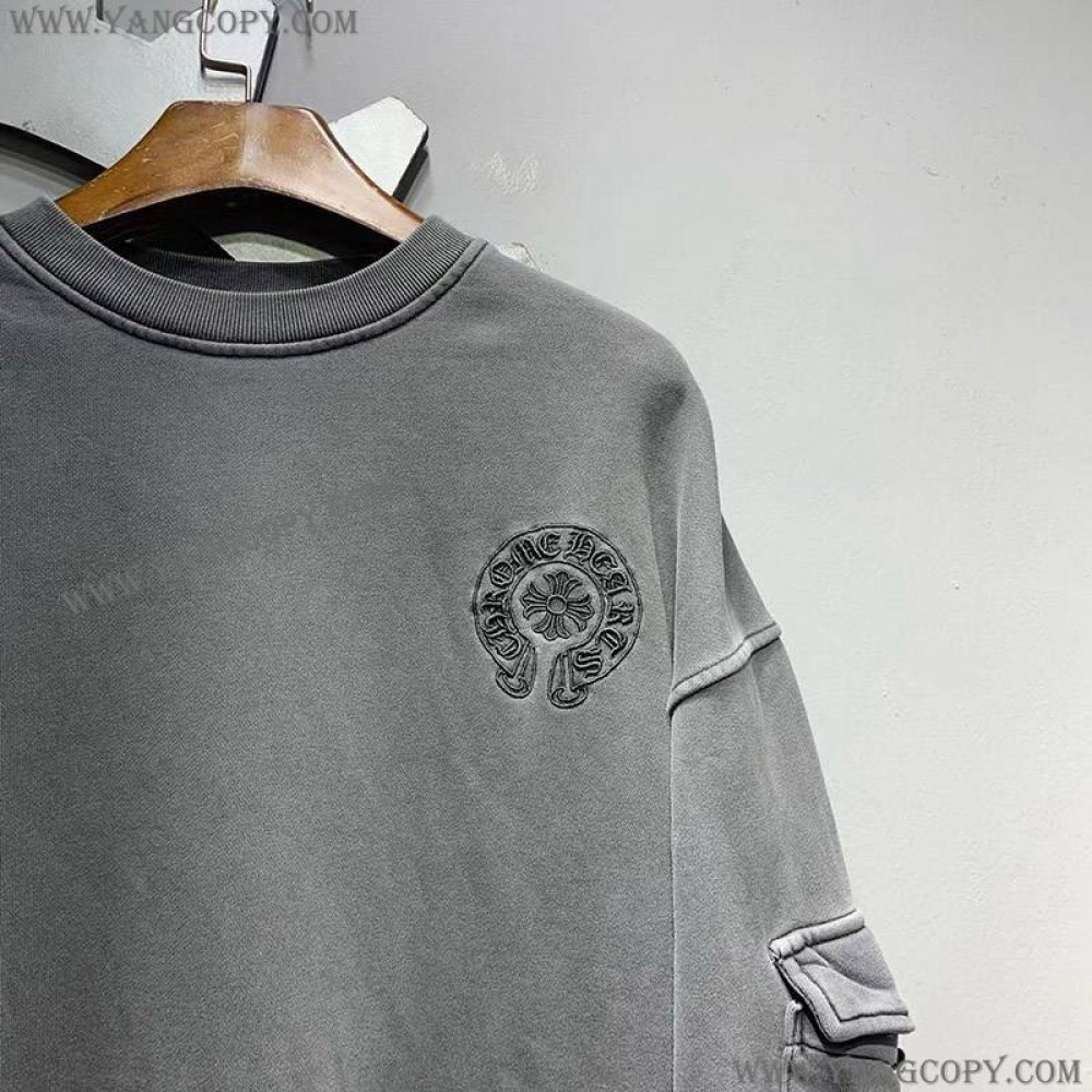 クロムハーツ スーパーコピー ロングＴシャツ ホースシュー スター ブラック Kus10523