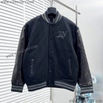ルイヴィトン 偽物 エンボスレザーアンドウールブルゾン vui89925