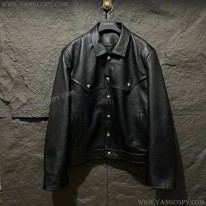 クロムハーツ 偽物 フローラルクロス レザージャケット Blk×Grn Kue10837