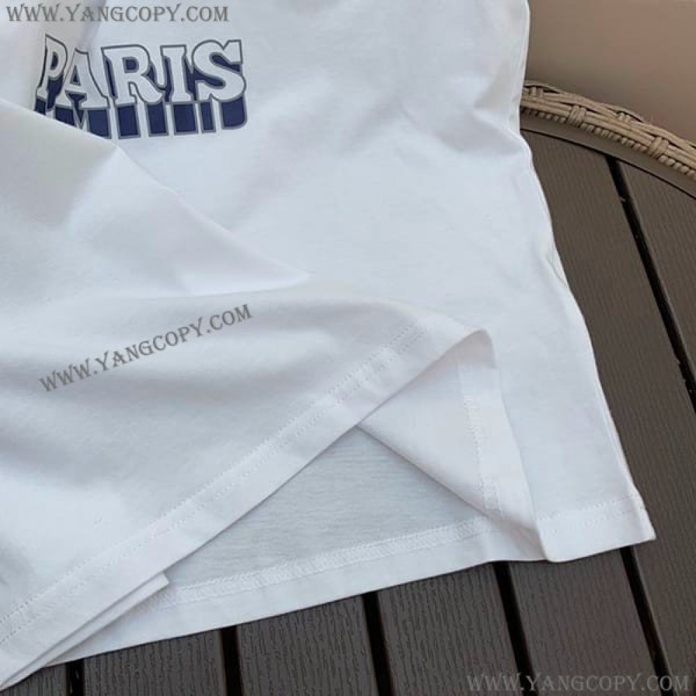 セリーヌ コピー PARIS 70S Tシャツ コットンジャージー ホワイト 2X36H671Q