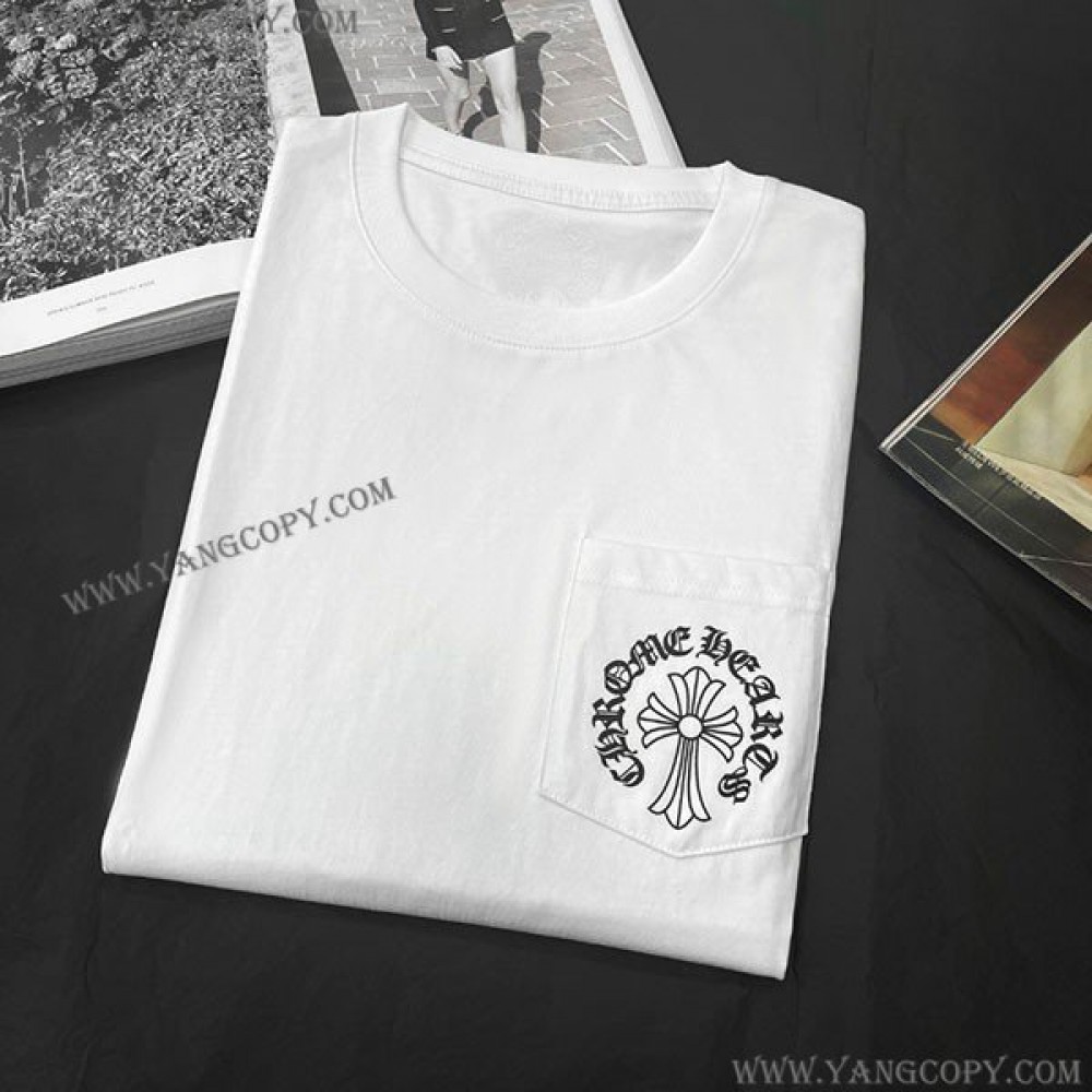 クロムハーツ スーパーコピー ホースシュー ホワイトコットン Tシャツ Kuf14176