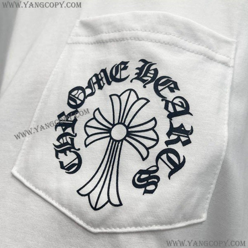 クロムハーツ スーパーコピー ホースシュー ホワイトコットン Tシャツ Kuf14176