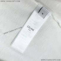 セリーヌ 偽物 ルーズ Tシャツ コットン ホワイト Ced29756