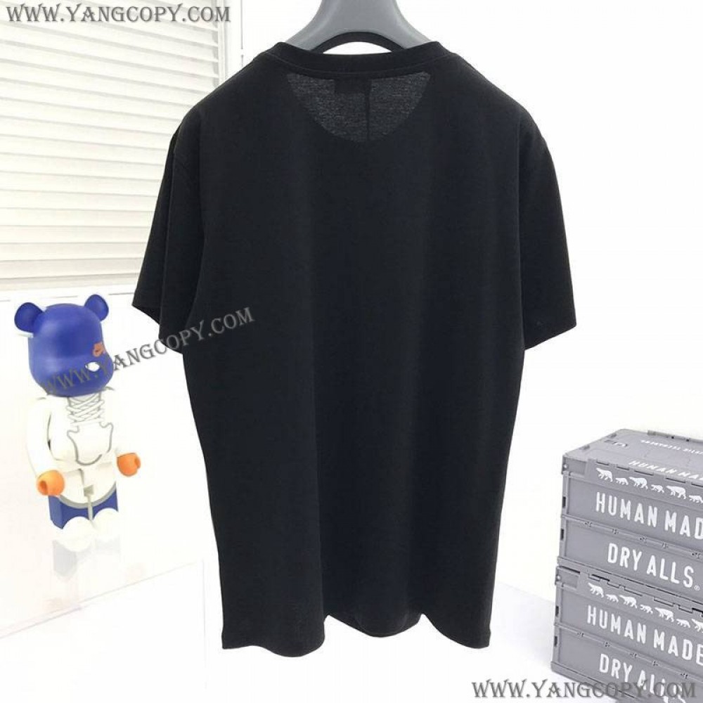 セリーヌ 偽物 アーティストプリント Tシャツ コットン ブラック Cen88935