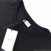 セリーヌ 偽物 アーティストプリント Tシャツ コットン ブラック Cen88935