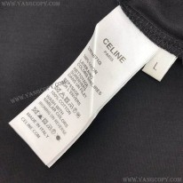 セリーヌ 偽物 アーティストプリント Tシャツ コットン ブラック Cen88935