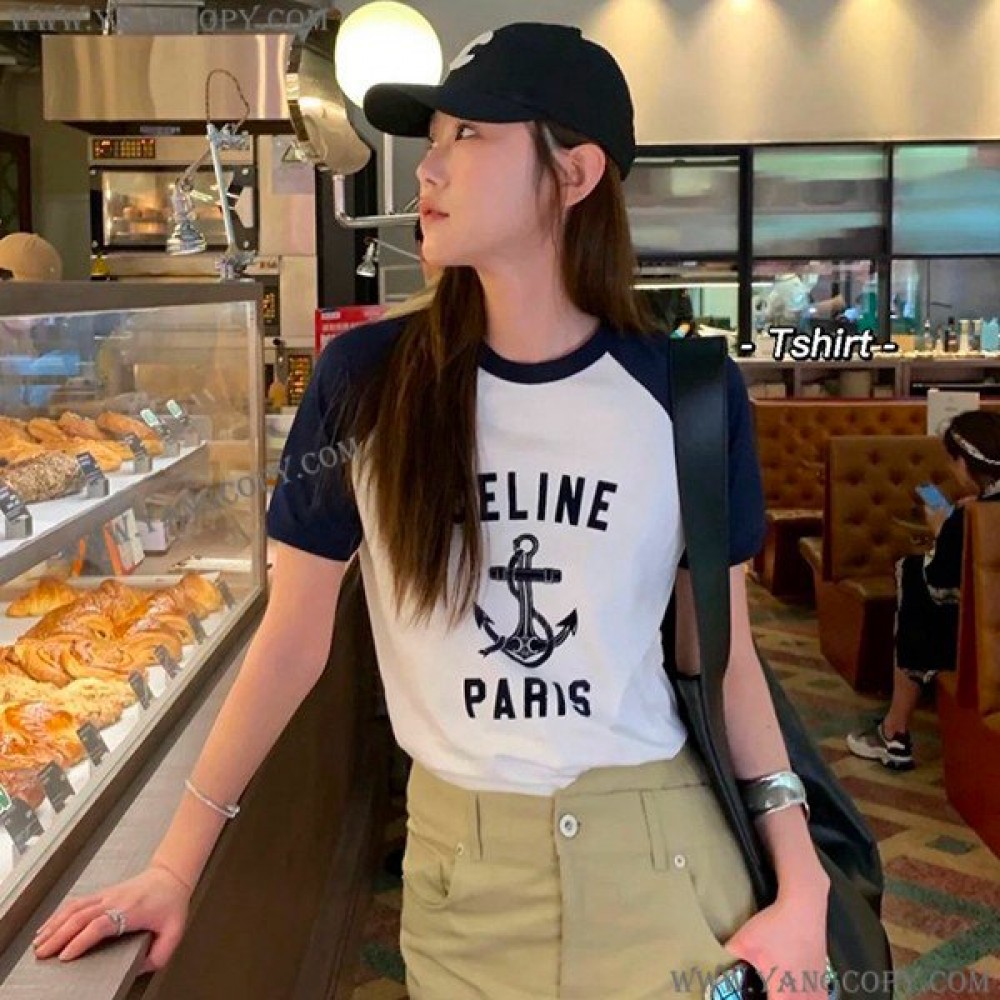 セリーヌ スーパーコピー Tシャツ 激安 アンカー コットンジャージー Tシャツ 2X35G671Q.01MA Cet43456
