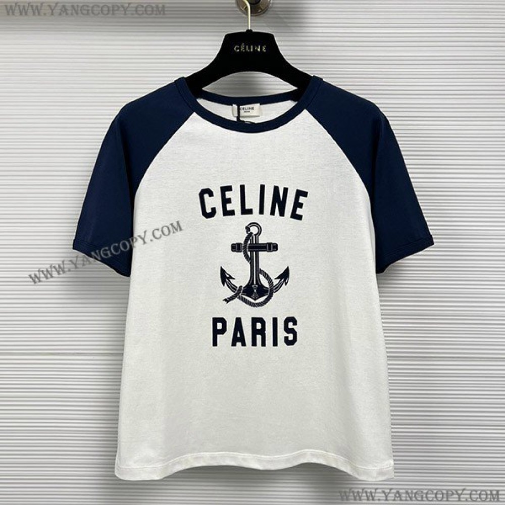 セリーヌ スーパーコピー Tシャツ 激安 アンカー コットンジャージー Tシャツ 2X35G671Q.01MA Cet43456