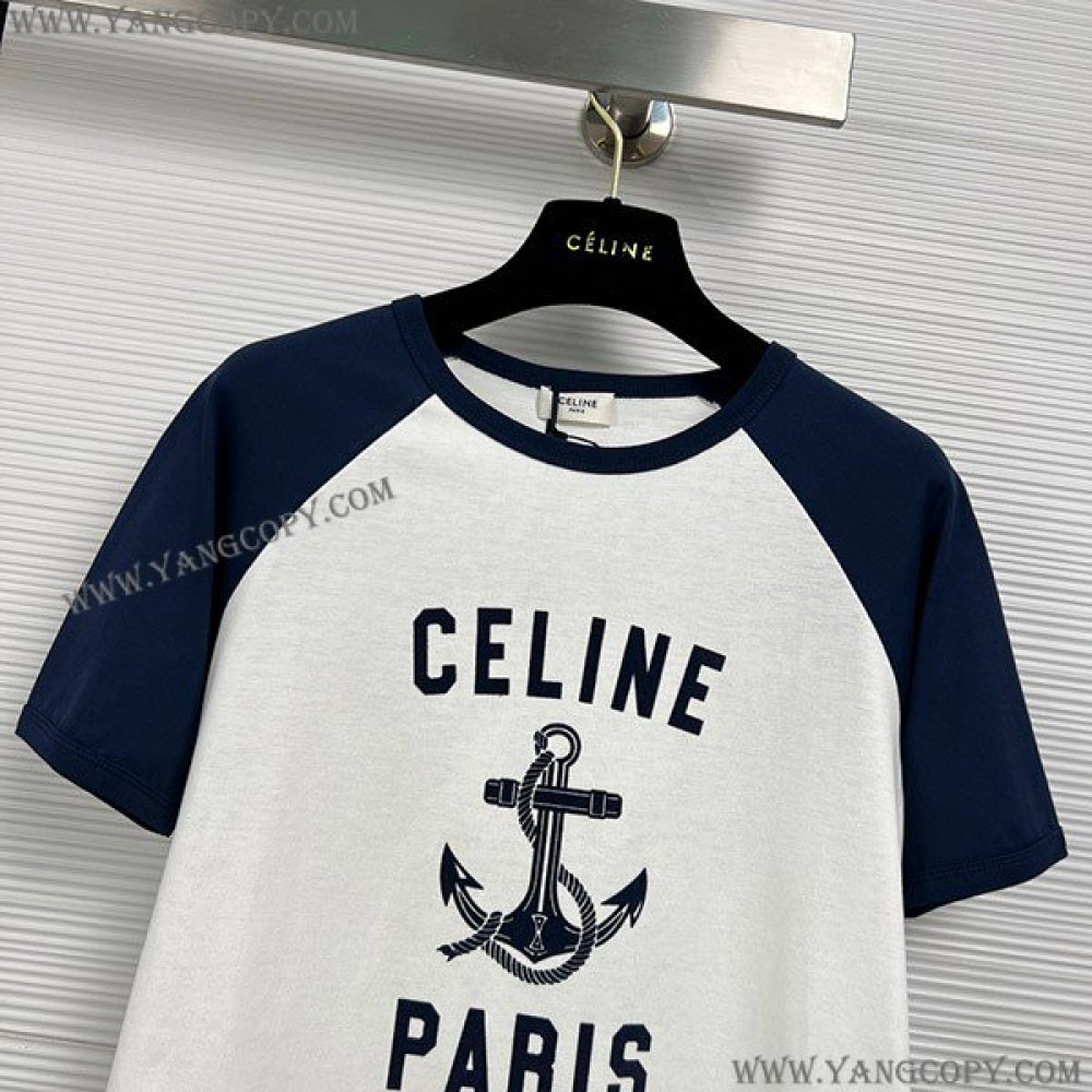 セリーヌ スーパーコピー Tシャツ 激安 アンカー コットンジャージー Tシャツ 2X35G671Q.01MA Cet43456